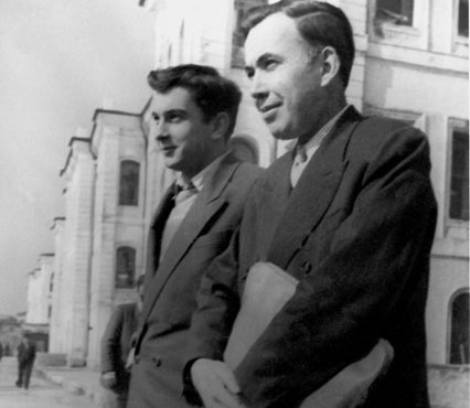 With his student Ergin Sander, 13 March 1957.